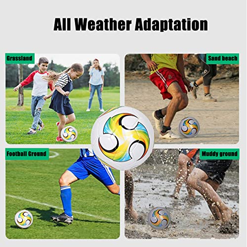 Colorful Size 3 Soccer Ball with Pump - Kids Training Gift
