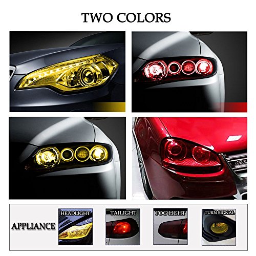 Car Light Tint Film - Red Self-Adhesive Vinyl - 48''x12'' - 1pc
