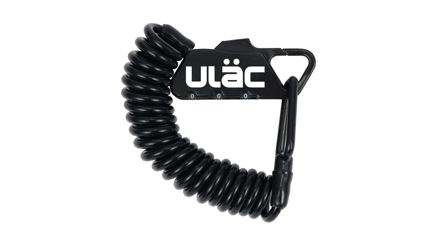 ULAC Piccadilly LTD Multipurpose Carabiner Cable Combo Lock for Helmet, Motorcycle, e-Scooter, Bicycle, Gym Locker, Baby Strollers, Suitcases, Luggage, Gate, Fence(Jet Black)