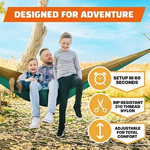 MalloMe Camping Hammock - Portable Outdoor Hammock for Adults & Kids | Heavy-Duty 2-Person Design