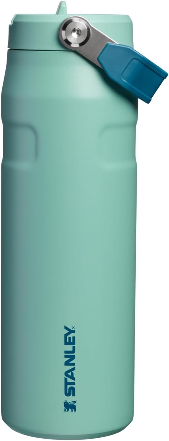 Stanley IceFlow Water Bottle 24 OZ - Insulated Stainless Steel with Built-In Straw | Lightweight & Leak-Resistant | Spring Green