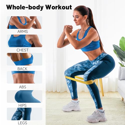 5-Piece Resistance Loop Exercise Band Set - Natural Latex Multicolor