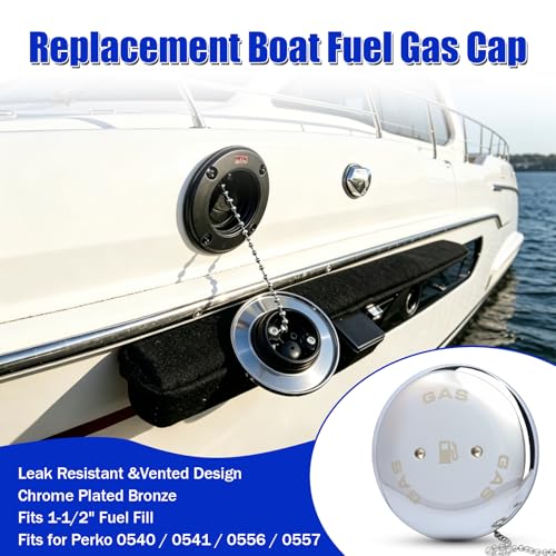 Boat Gas Cap for Perko 1-1/2" Angled Neck Vented Fuel Fill Replacement