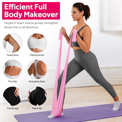 5FT Resistance Bands Set for Exercise - Pink Stretch Bands