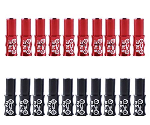20-Piece Brake and Derailleur Cable End Caps - Black & Red