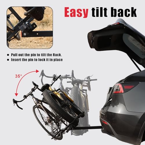Heavy-Duty Bike Rack for Car - 2-Bike Hitch Mount, 200 LB Capacity