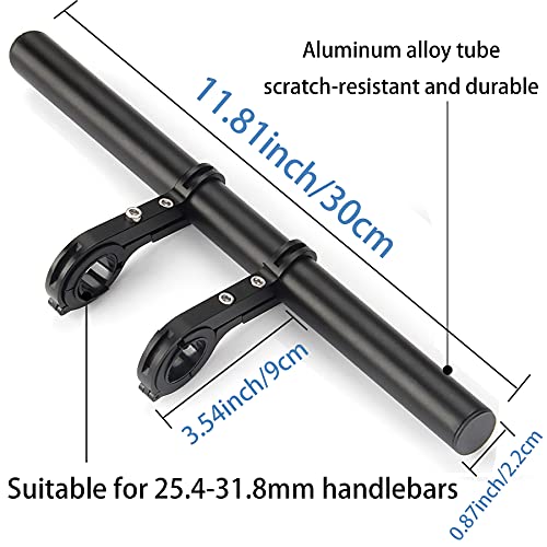 Bike Handlebar Extender Aluminum Alloy 30cm Long Extension for Lights Phone Mounts