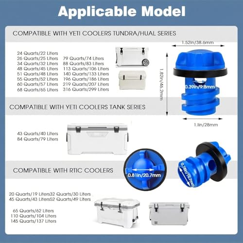 Leak-Proof Cooler Drain Plug Replacement Kit - 2 Pack - Blue