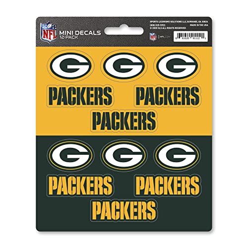 Green Bay Packers Mini Decals Set - 12 Premium Vinyl Stickers