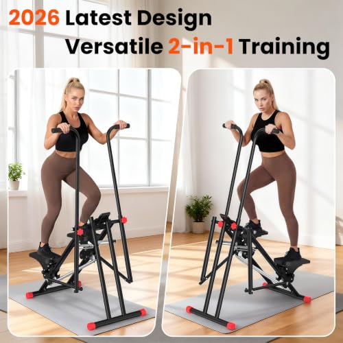 Stair Stepper Machine for Home Exercise - Adjustable Resistance, Black