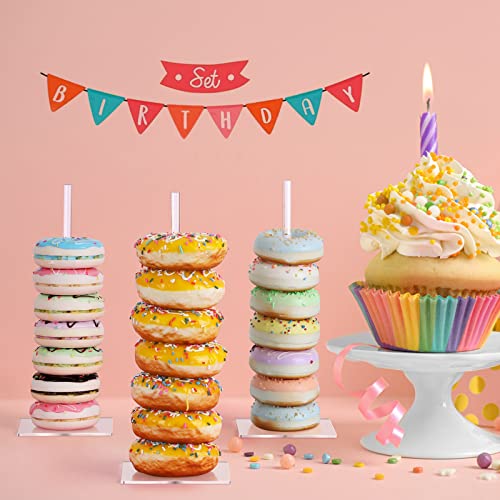 Acrylic Donut Stand - 4 Pack Clear Bagel Holder Tower