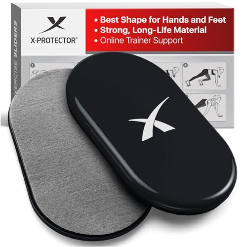 Exercise Sliders for All Floors - 2 PCS Black & Grey Gliders
