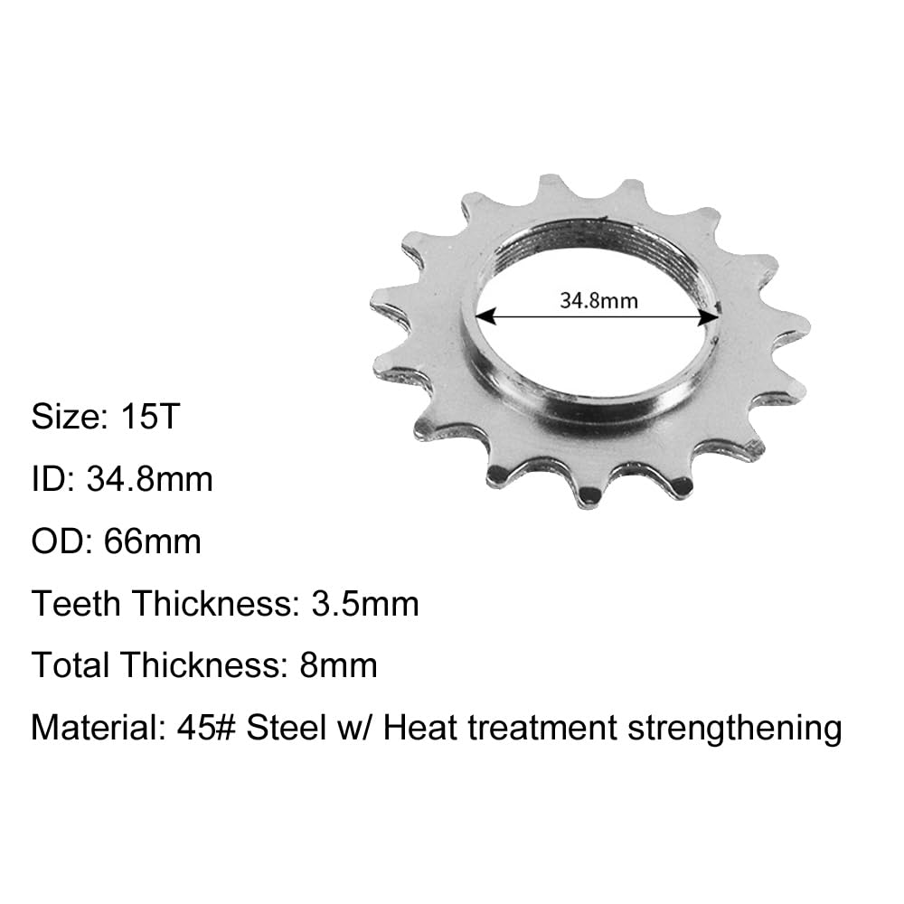 Yuauy 13T 14T 15T 16T 17T Bicycle Freewheels Single Speed Fixed Gear One Speed Bike Sprocket Cog w/Free Lock Ring 5 Sizes One Set