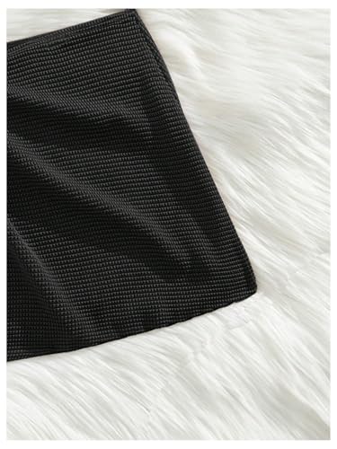 Women's Swimsuit Coverup Mini Skirt - Black Knit, Small