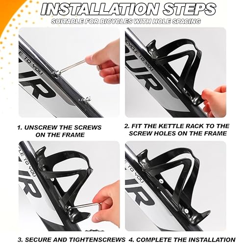 Ultralight Bike Water Bottle Holder Set - Black, 2 Pack