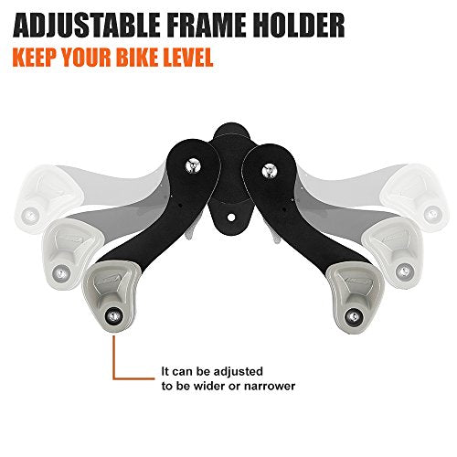 Ibera Horizontal Bike Wall Mount Hanger - Adjustable Frame Holder for Road MTB Hybrid & Kids Bikes - 1 Pack