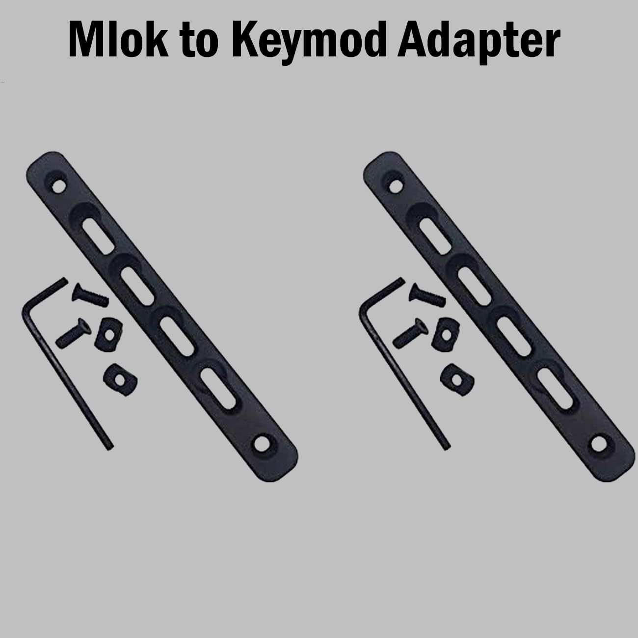 Gotical 1-Pack 5 Inch Sl M-LOK to Keymod Adapter-Keymod Rail Section M-Lok to Key mod Converter Alumiuym Matte Black.