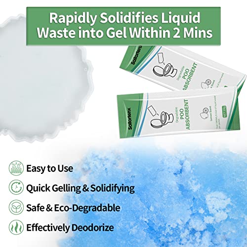 Portable Toilet Waste Absorbent Gel Powder - 15 Pack - Lemon Scent