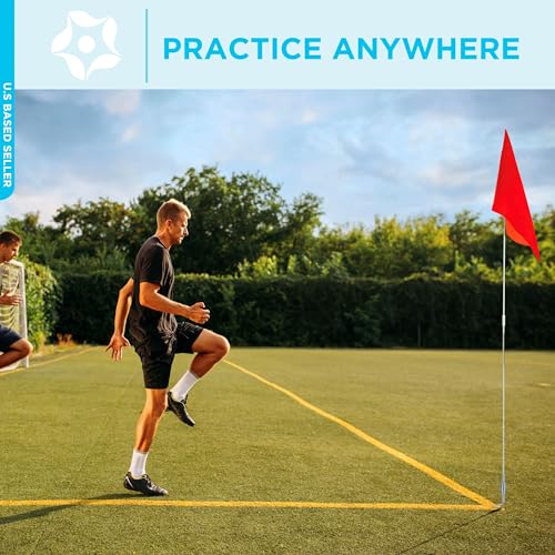 Soccer Corner Flags Set of 4 with 60-Inch Poles - Red