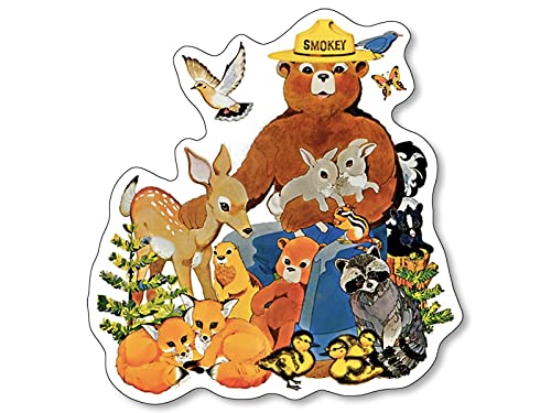 Smokey Bear Vintage Sticker Decal - 4 x 4 Inch, Weather-Proof