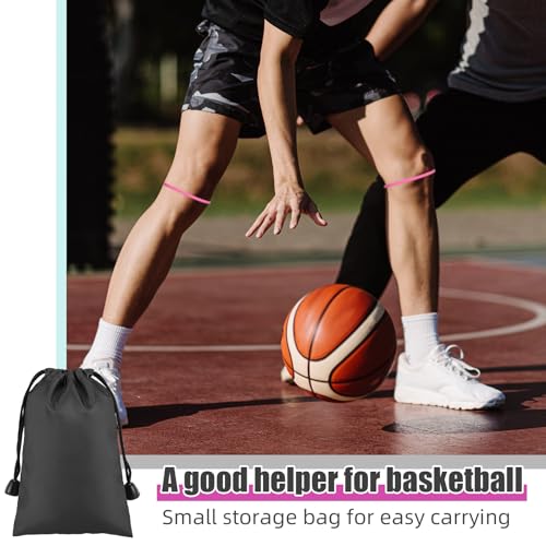 Knee Strap for Basketball - Patella Support - Black & Rose Red, M - 2 Pack