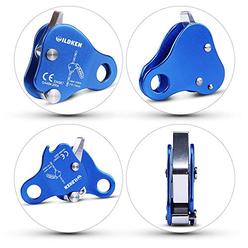 WILDKEN Blue Climbing Ascender Fall Protection Belay Device Rope Grab
