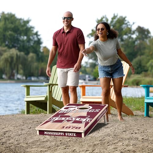 2' x 4' Professional Wood Cornhole Game - Mississippi State Bulldogs