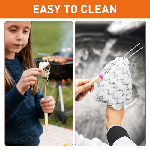 32" Stainless Steel Marshmallow Roasting Sticks - 8 Pack