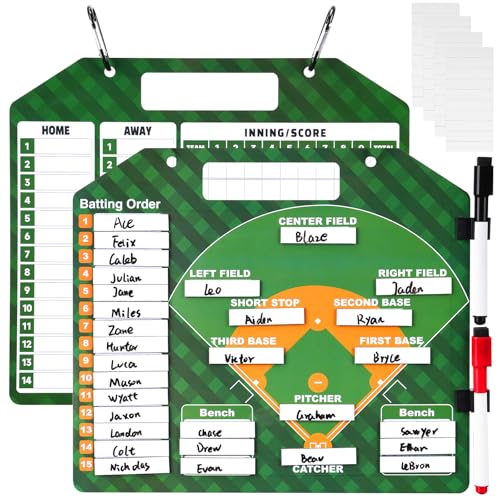Magnetic Baseball Clipboard with 40 Sheets - Dry Erase Coaching Board
