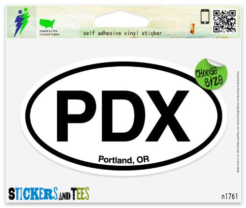 PDX Portland Oval Vinyl Car Sticker - 5" x 3"