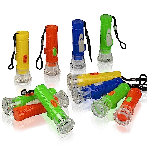 PROLOSO 20PCS Mini LED Flashlights with Lanyards - Kids Party Favors & Gifts
