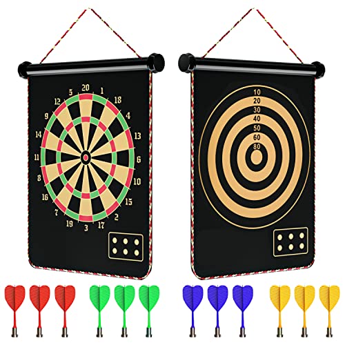 Magnetic Dart Board Game Set with 12 Darts - Safe Fun for Kids
