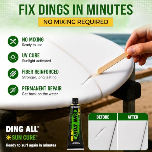 1oz Surfboard Repair Kit - Epoxy Fiberfilled Ding Repair for Epoxy & Polyester Boards
