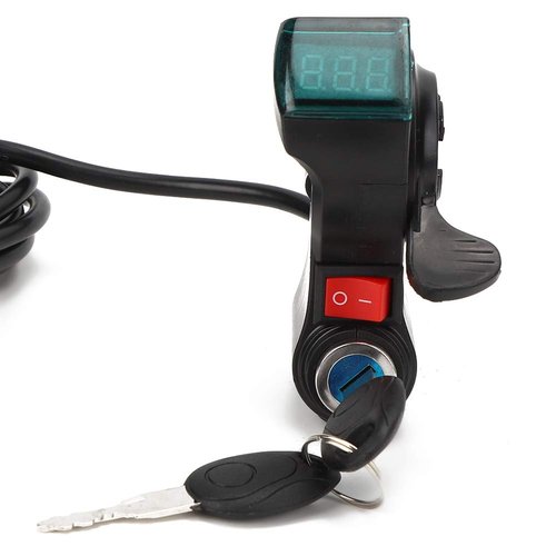 Keenso Handlebar Switch, Red Screen Thumb Lock and Switch Electric Scooters Throttle Grip Accessories Black Electric Modification Accessories