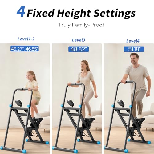Foldable Stair Stepper for Home - Adjustable Climber Black