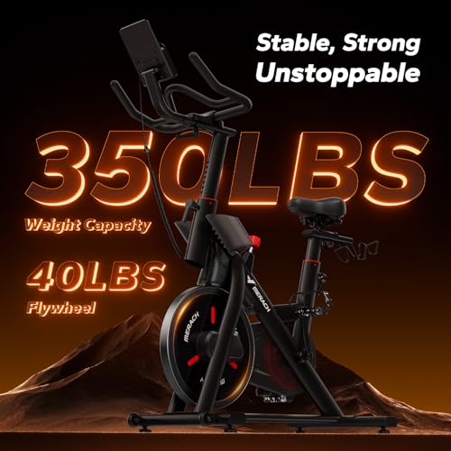Magnetic Exercise Bike for Home Gym - Low Noise, 350 lbs Capacity - Red