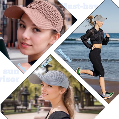 Wide Brim Sun Visor Hat with UV Protection - Black