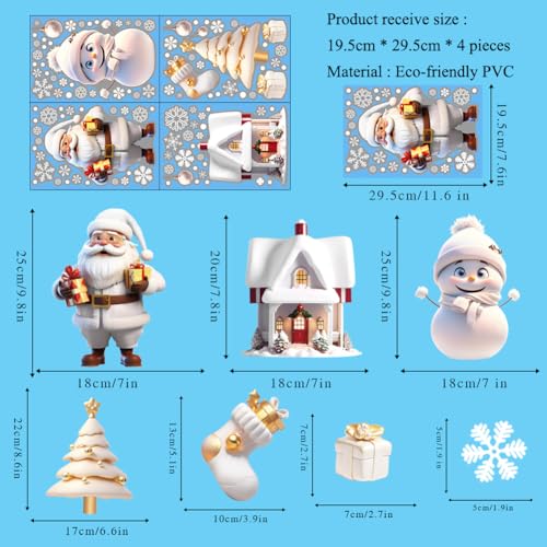 Christmas Snowman Snowflake Santa Claus Wall Sticker New Year Glass Window Decoration Mural Room Home Decor Electrostatic Decals