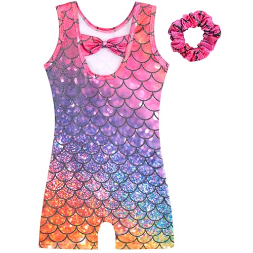 Gymnastics Leotards for Girls 7-8 Years - B Gradient Mermaid