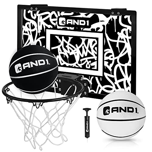 Over the Door Mini Basketball Hoop - White with 2 Mini Balls