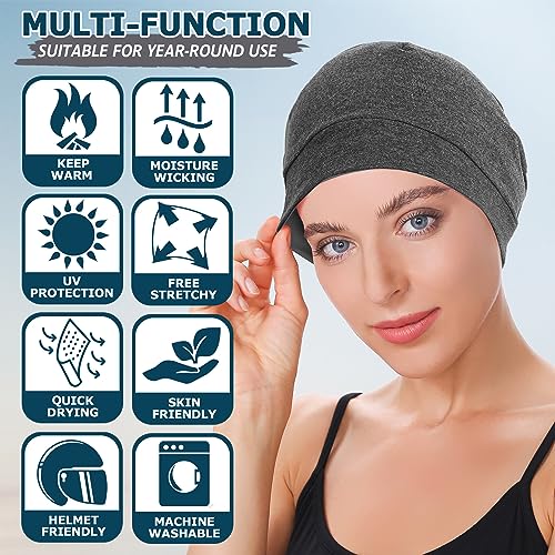Cotton Skull Cap Beanie for Men and Women - Lightweight & Breathable Nightcap