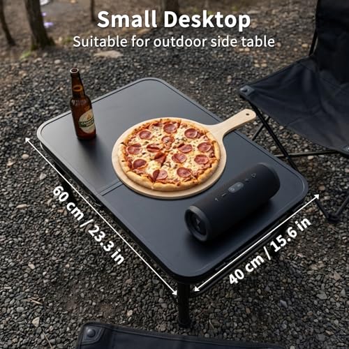 Bingyouth 2ft x 1.3ft Portable Aluminum Camping Table - No Umbrella Hole, Adjustable Height, Foldable & Lightweight