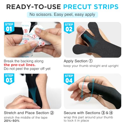 OK TAPE Precut Kinesiology Tape for Thumb Support - Beige, 36 Pcs