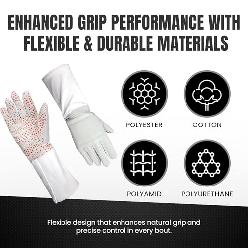 Fencing Glove - 3-Weapon Washable Pro-Grip Silicone Design - Right