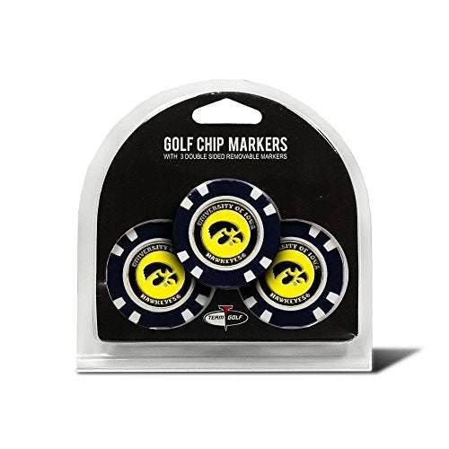 Iowa Hawkeyes Golf Chip Ball Markers - 3 Pack with Enamel Markers