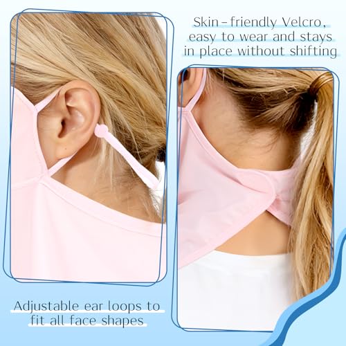 Sun Protection Face Mask & Neck Gaiter Scarf - Pink & Blue
