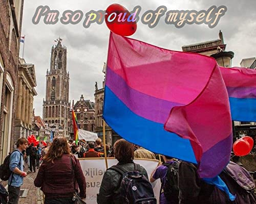 Bisexual Pride Flag 3x5 Ft - Durable Polyester with Pin and Stickers