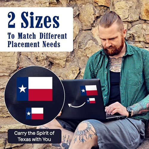 Texas Flag Sticker Set - 8 Durable Weatherproof Decals