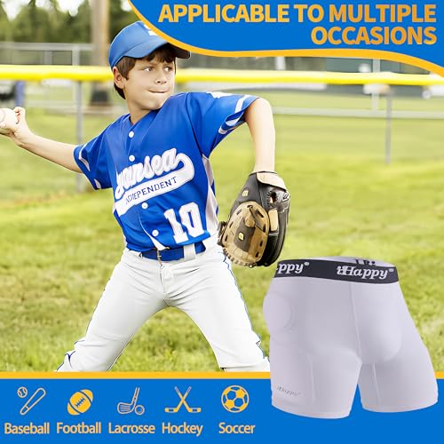 Youth Sliding Shorts with Soft Cup & Padding for Baseball Football Lacrosse
