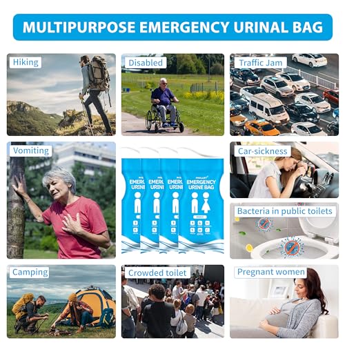 900CC Disposable Urine Bags - 12 PCS Portable Travel Pee Bags